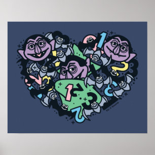 Poster Sésame Sésame   Comte von Count Doodle Heart