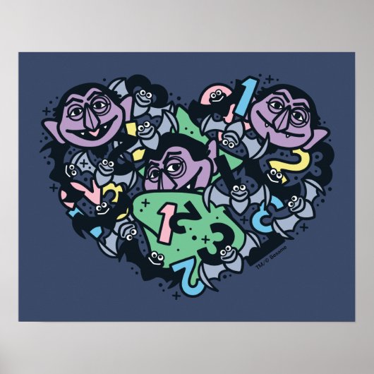 Poster Sésame Sésame | Comte von Count Doodle Heart (Devant)
