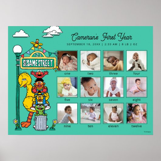 Poster Sesame Street Characters & Street Sign (Devant)