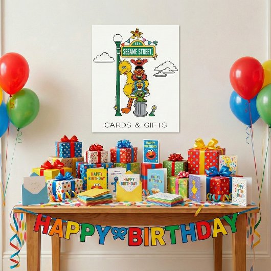 Poster Sesame Street Characters & Street Sign