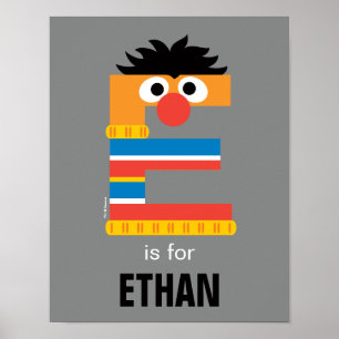 Poster Sesame Street   E est pour Ernie