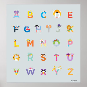 Poster Sesame Street Lettres de l'alphabet