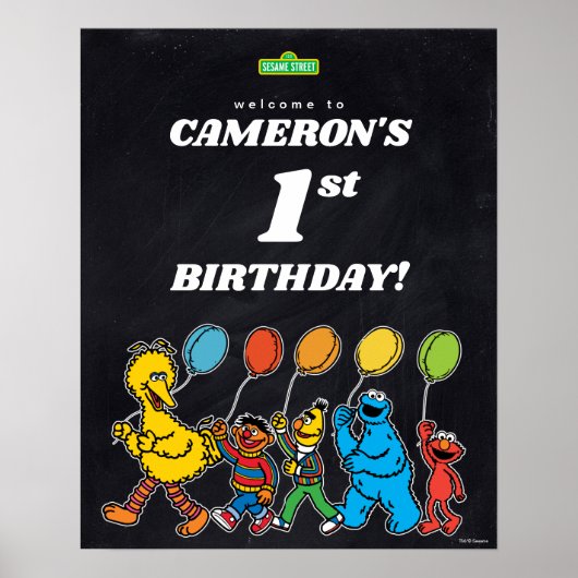 Poster Sesame Street Pals 1er Anniversaire Ballons Bienve (Devant)