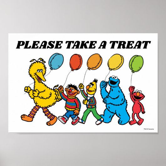 Poster Sesame Street Pals Ballons d'Anniversaire Prendre  (Devant)