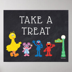 Poster Sesame Street Pals Chalkboard Arc-en-ciel Annivers