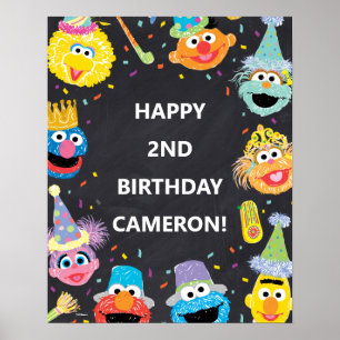 Poster Sesame Street Pals Confetti Anniversaire