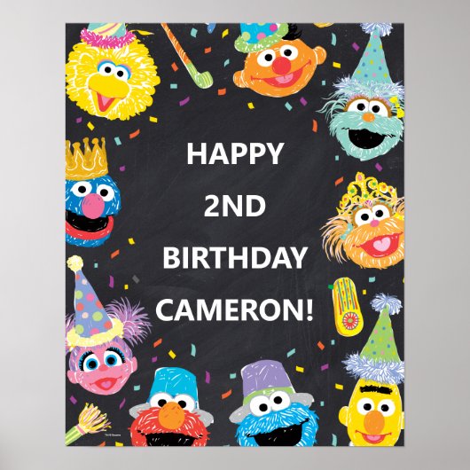 Poster Sesame Street Pals Confetti Anniversaire (Devant)