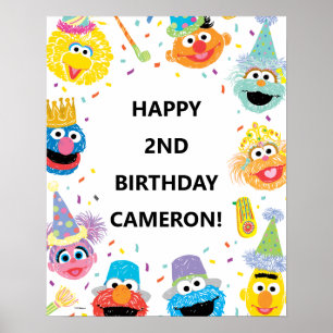 Poster Sesame Street Pals Confetti Anniversaire