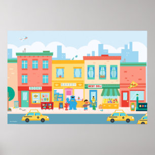 Poster Sesame Street Scène de Sesame Street