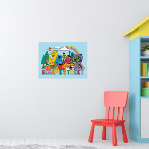 Poster Sesame Street Vague Arc-en-ciel