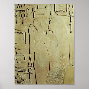 Poster Sesostris I embrassé par Dieu Ptah