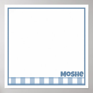 Poster Set de table en vichy bleu