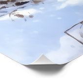 Poster Setter anglais laissez-le neiger Noël (Coin)