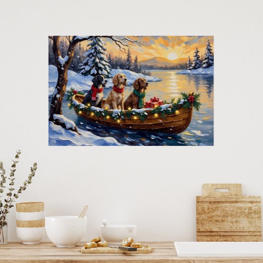 Poster Setter Anglais Noël Bateau Fêtes (Cuisine)