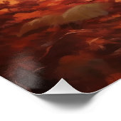 Poster Setter rouge irlandais à l'automne Feuilles automn (Coin)