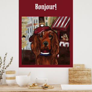 Poster Setter Rouge Irlandais Carte Postale