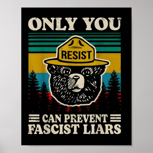 Poster Seule La Résistance Peut Empêcher Les Menteurs Fas (Devant)