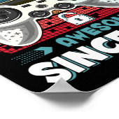 Poster Seven 7yr Bday Son Boy Funny Gamer 7th 7 Year Old  (Coin)