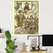 Poster Seven Headed Dragon by Albrecht Dürer (Bureau à domicile)