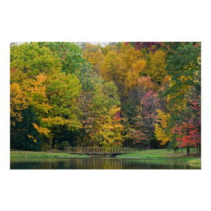 Poster Seven Springs Fall Bridge II Autumn Paysage