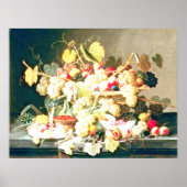 Poster Severin Roesen - Vie continue avec des fruits (Devant)