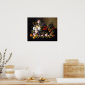 Poster Severin Roesen Vie morte, Fleurs et Fruits (Cuisine)