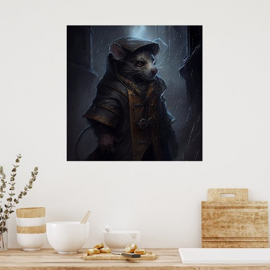 Poster sewer rat (Cuisine)