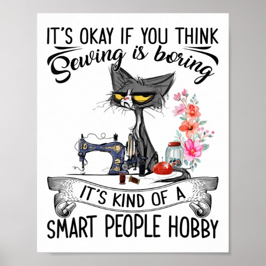 Poster Sewing Machine Craft Quilting Sewer Cat Sewing (Devant)