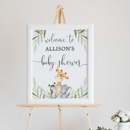 Poster Sexe animal neutre signe de bienvenue baby shower