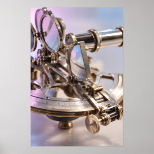 Poster Sextant en laiton antique Macro Photographie, Lumi