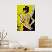 Poster Sexy Lady Boire Vin Retro Pousse Couverture Art (Cuisine)