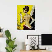 Poster Sexy Lady Boire Vin Retro Pousse Couverture Art (Bureau à domicile)