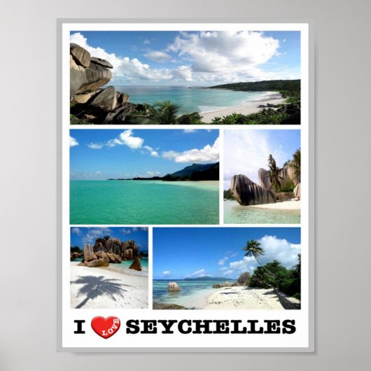 Poster Seychelles - I Love - (Devant)
