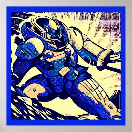 Poster SF - Héros Anime Woodcut 4 (Devant)