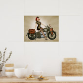 Poster Sgt Davidson Armée Moto Pinup (Cuisine)