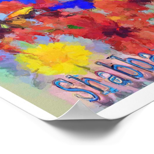 Poster Shabbat et 🦋 papillon (Coin)