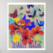 Poster Shabbat et 🦋 papillon (Devant)
