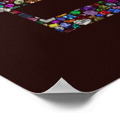 Poster Shabbat shalom fait de pierres précieuses dans tou (Coin)