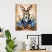 Poster Shabby Chic Antique Rabbit Boy (Bureau à domicile)