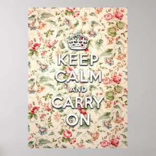 Poster Shabby chic garder le calme et continuer