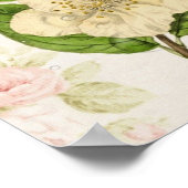 Poster shabby elegance camellia papillon d'oiseau françai (Coin)