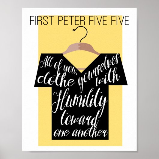 Poster S'habiller avec humilité, Écriture (Devant)