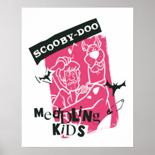 Poster Shaggy and Scooby Doo Meddling Kids Punk Outline
