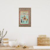 Poster Shah Abbas sur un cheval tenant un faucon (Cuisine)
