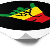 Poster Shaka Mains Aux Couleurs Reggae (Coin)