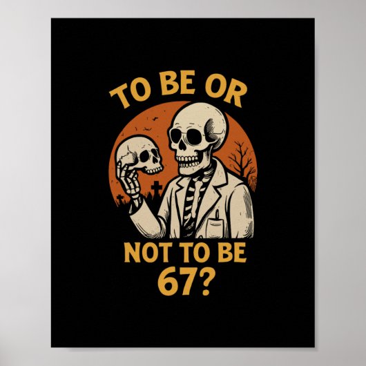 Poster Shakespeare 67 Mème Drôle Squelette Nerd Halloween (Devant)