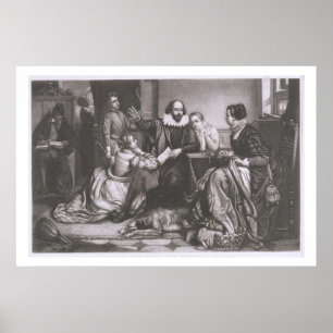 Poster Shakespeare avec sa famille, chez Stratford,
