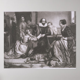 Poster Shakespeare avec sa famille, chez Stratford,