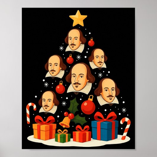 Poster Shakespeare English Literature Christmas Tree Xmas (Devant)