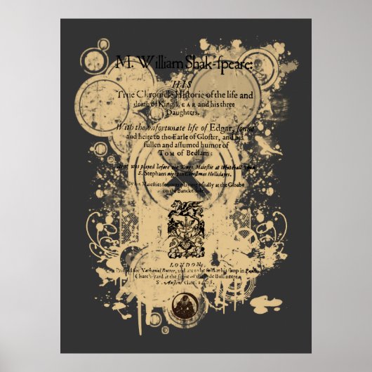 Poster Shakespeare King Lear Quarto Pièce avant (Devant)